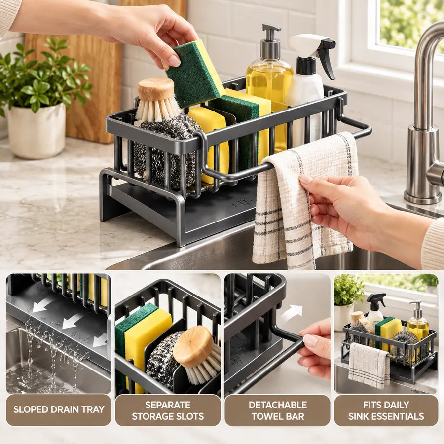 Multi-Purpose Kitchen Sink Draining Rack
