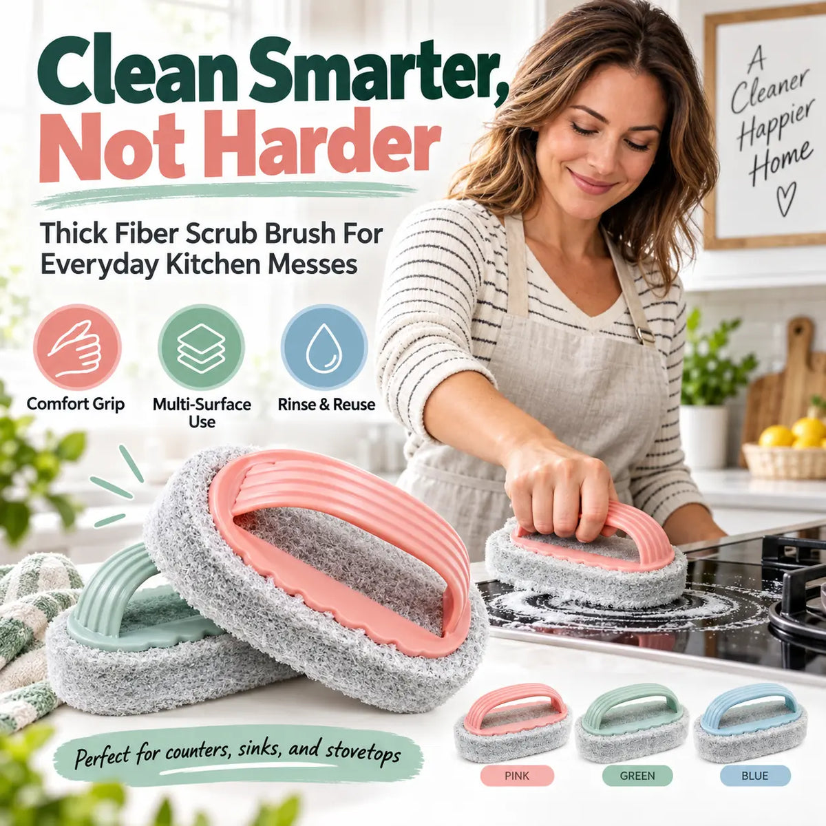Thick Fiber Kitchen Scrub Brush