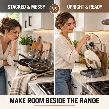Vertical Kitchen Pot Lid & Board Rack